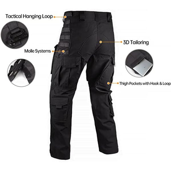  Men's Tactical Pants Waterproof Tactical Cargo Pants Ripstop  Lightweight Work Pants with Keen Pads Military Hiking Grey Size 30W/30L:  Clothing, Shoes & Jewelry