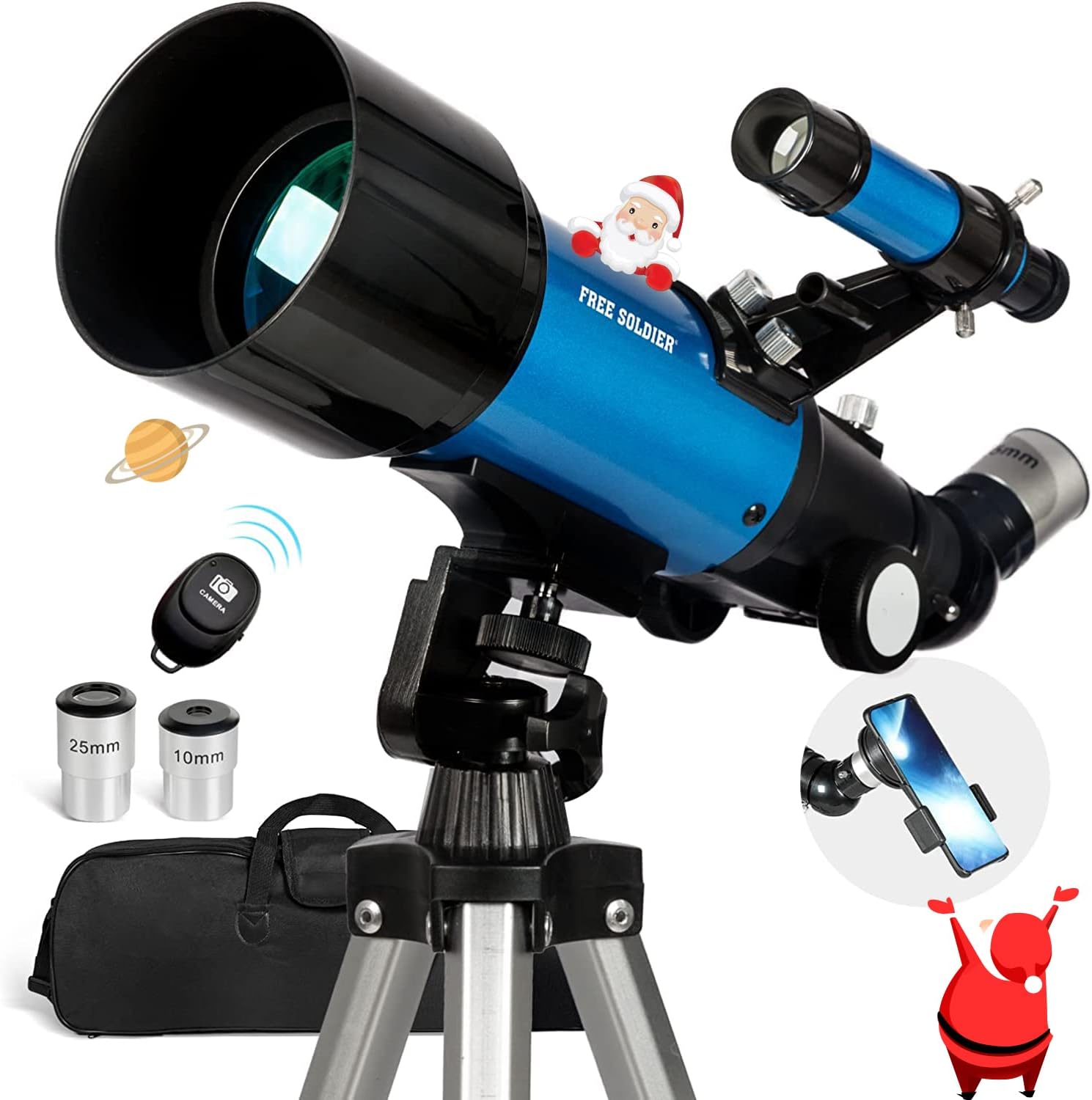 Telescopio para astronomía para adultos y niños, apertura de 70 mm, distancia focal de 400 mm