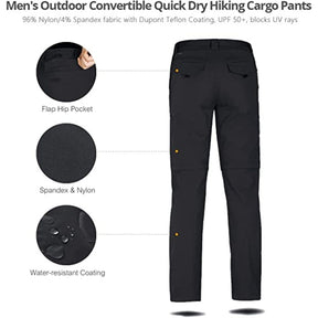 Men's Outdoor Convertible Hiking Pants with Belt