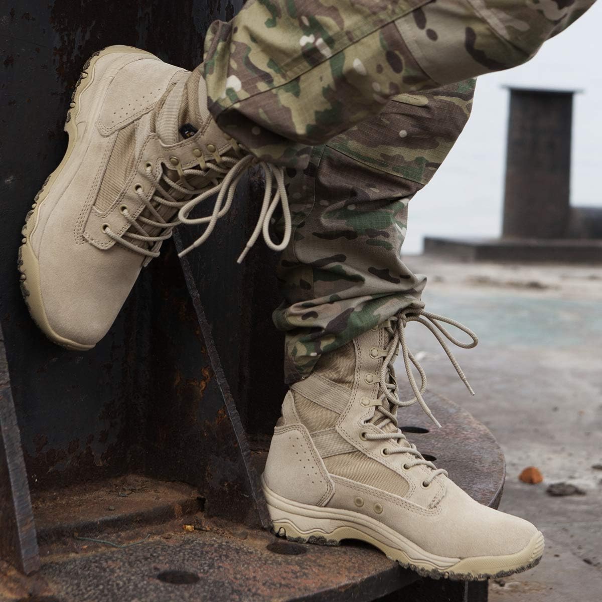 Acheter TUINANLE Camouflage hommes bottes travail chaussures de sécurité  imperméable hommes désert tactique militaire bottes automne hiver force  spéciale armée bottines hommes