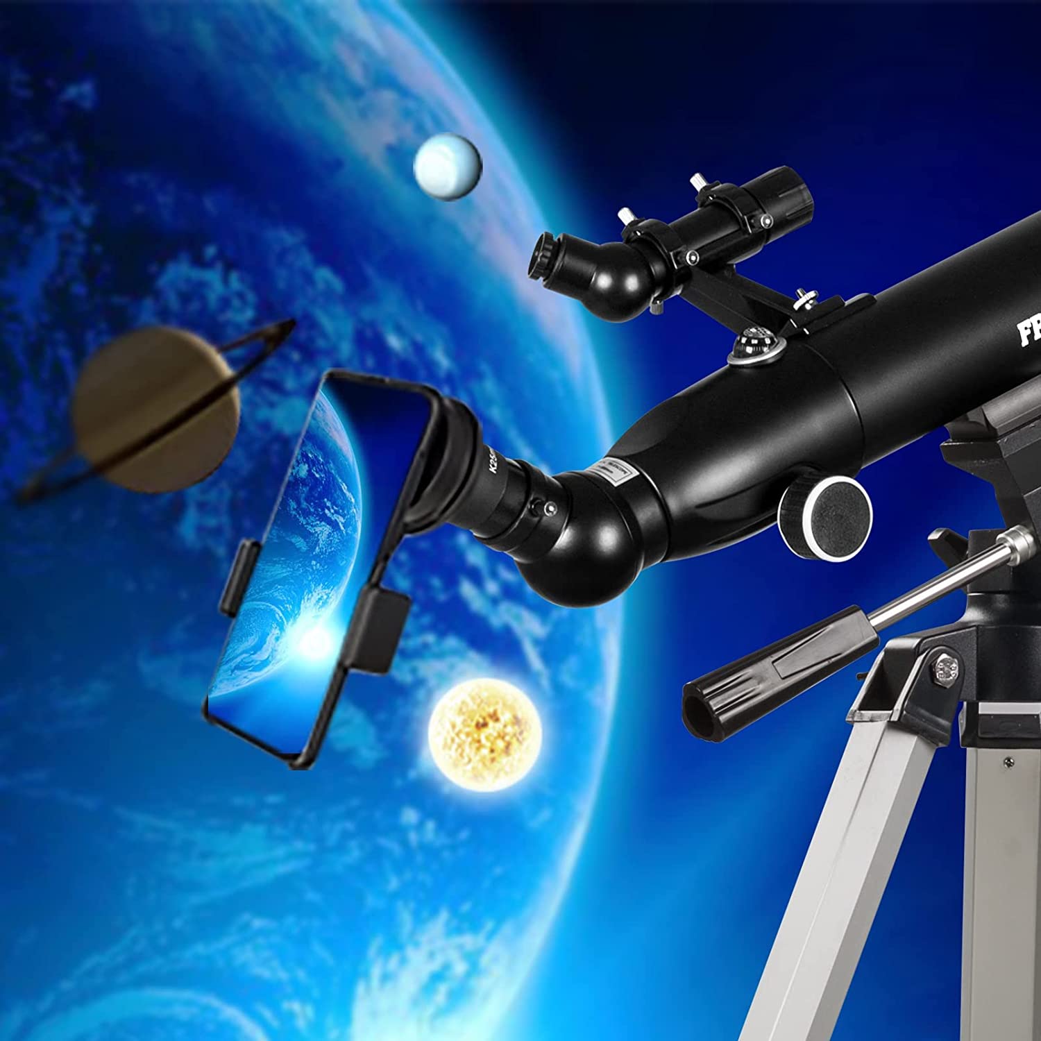 Telescopio refractor profesional astronómico AZ de 700x90mm para niños principiantes astronomía con oculares avanzados