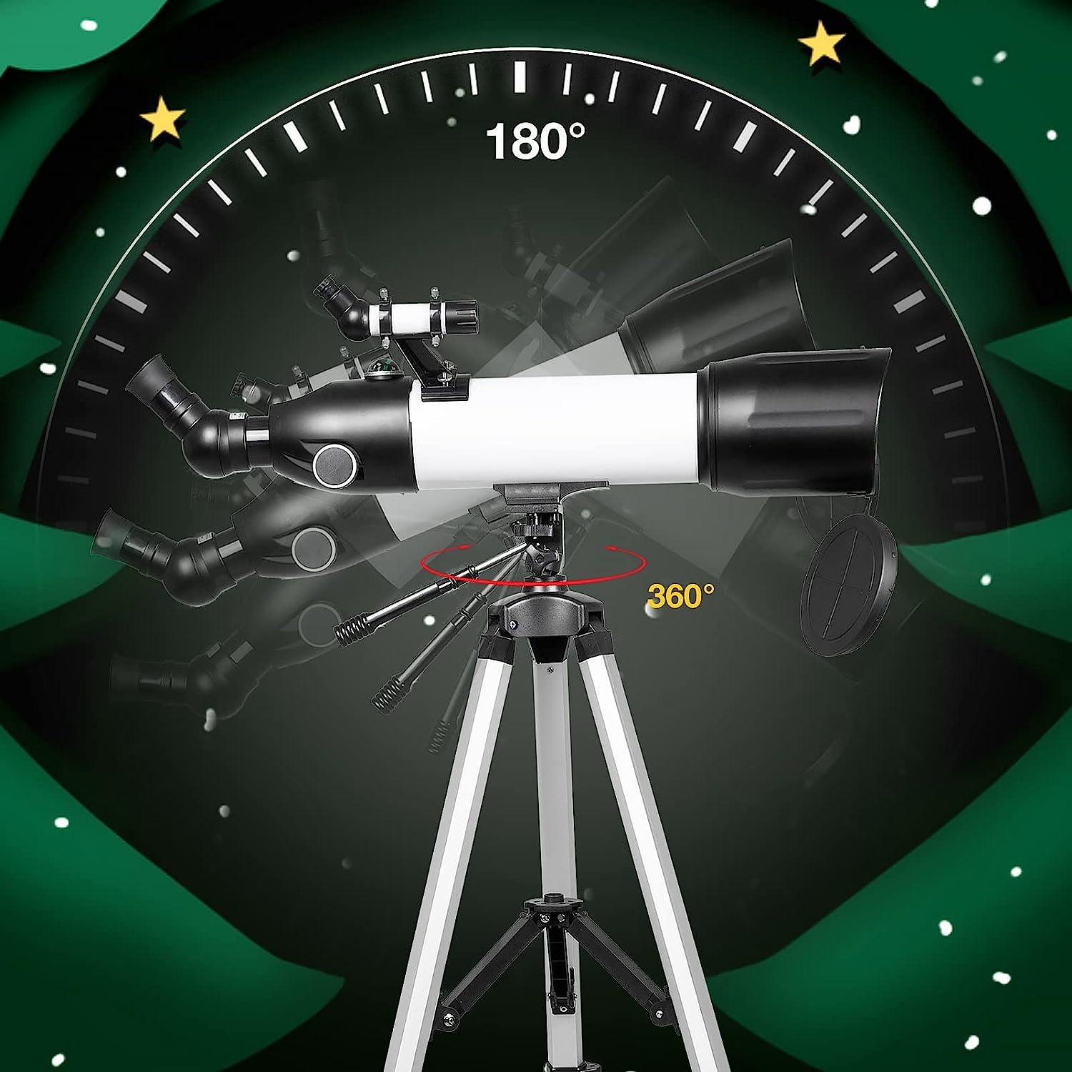 FreeSoldier 500X80mm Telescope, Powerful Magnification, Superior Optics, Adjustable Tripod
