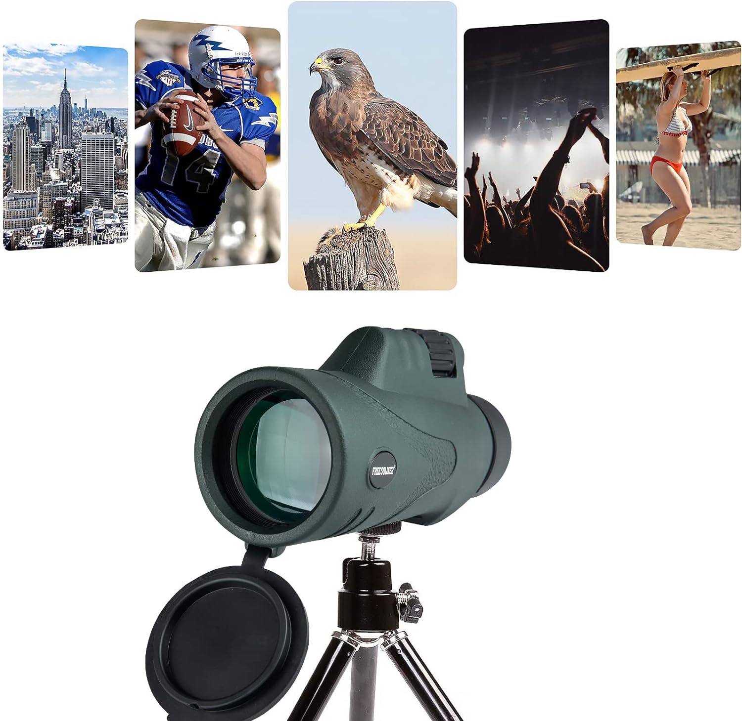 12x42 Monocular Telescope with Smartphone Adapter & Tripod for bird watching