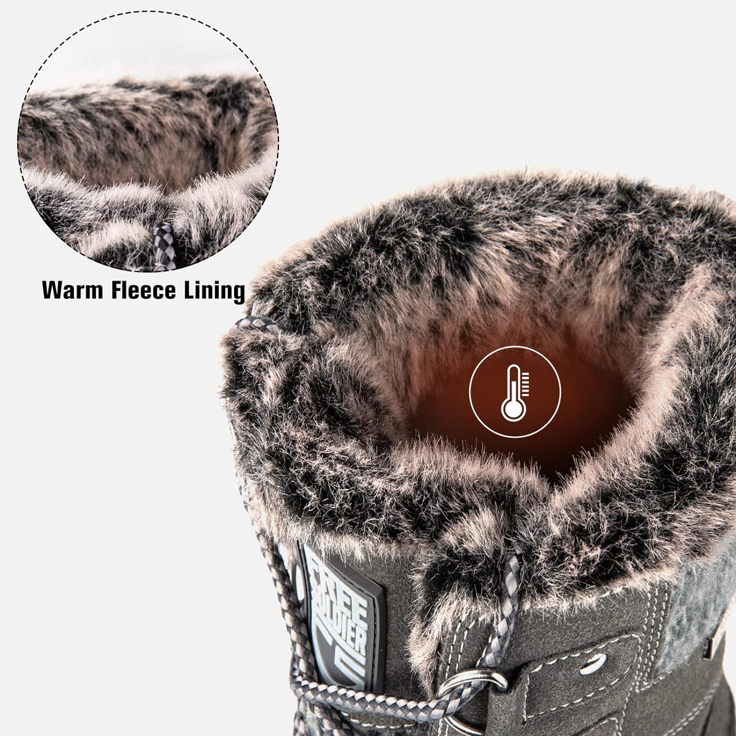 Botas de nieve de invierno con aislamiento impermeable para clima frío de moda cálida para mujer