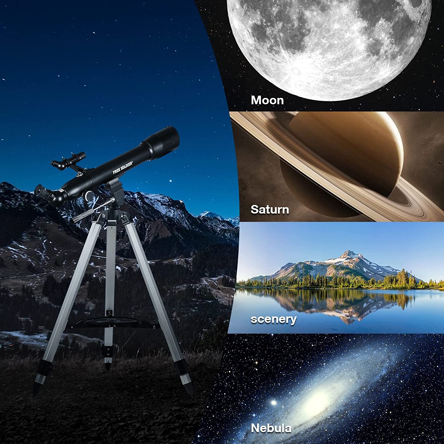Telescopio astronómico, telescopio refractor azul de 400/2.756 in para  adultos, principiantes de astronomía, buen compañero para ver el paisaje y  el