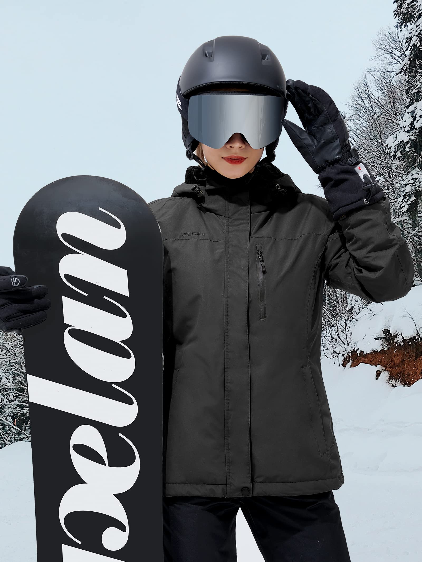 Casco De Seguridad Ski Warm Para Mujer, Tabla De Snowboard P