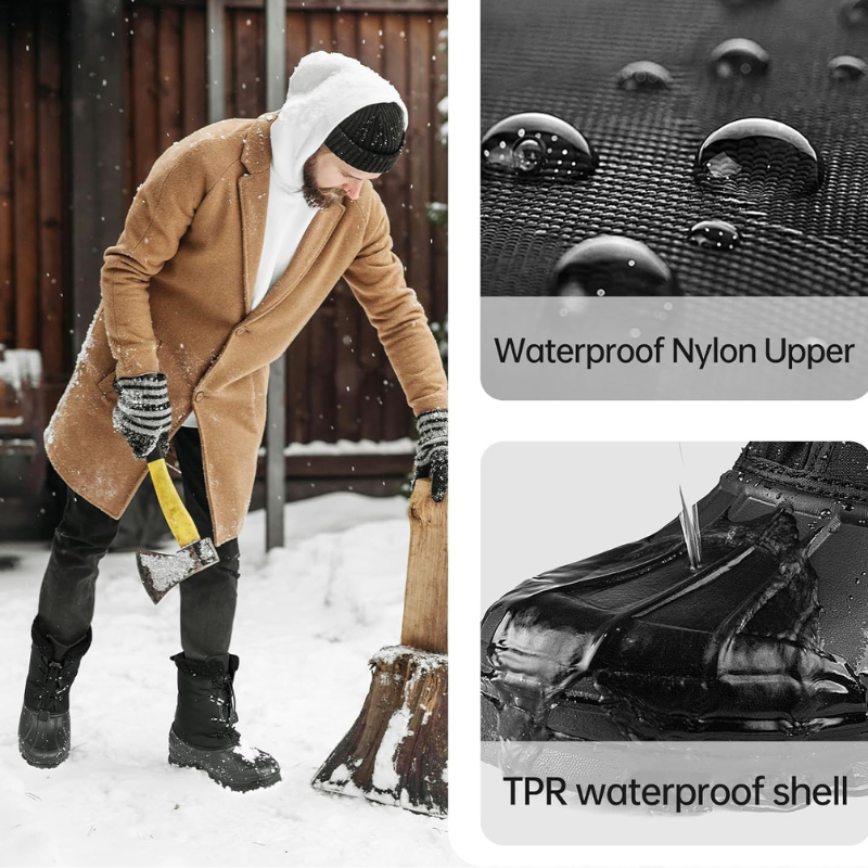 LACKWAR Isolierte, wasserdichte Schnee-Arbeitsstiefel für Herren