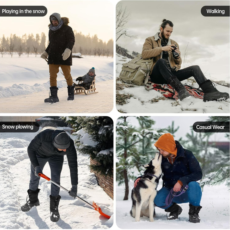 LACKWAR Isolierte, wasserdichte Schnee-Arbeitsstiefel für Herren