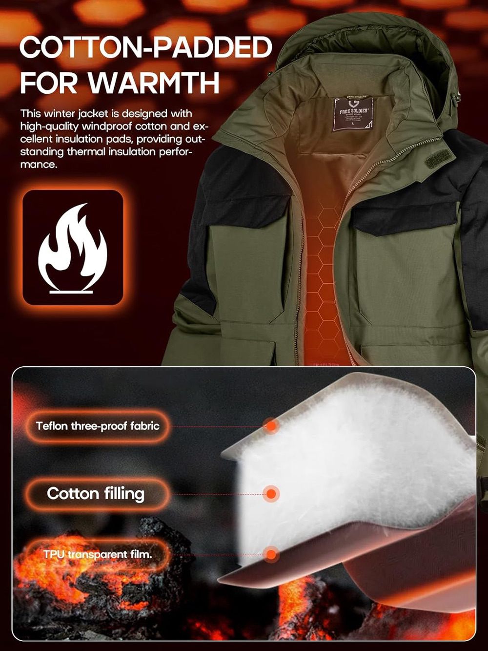 SHARP Men's Waterproof Ski Winter Jacket w/  Multi Pockets & Detachable Hood