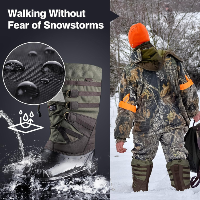 SNOWLEOPARD Men's Waterproof Snow Anti-slip Boots