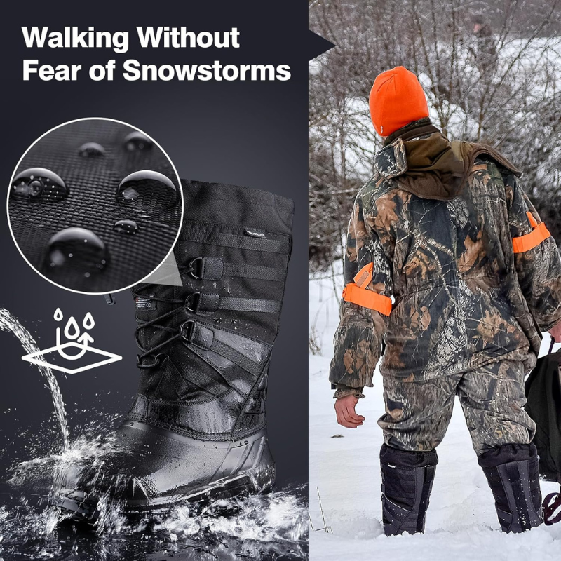 SNOWLEOPARD Men's Waterproof Snow Anti-slip Boots