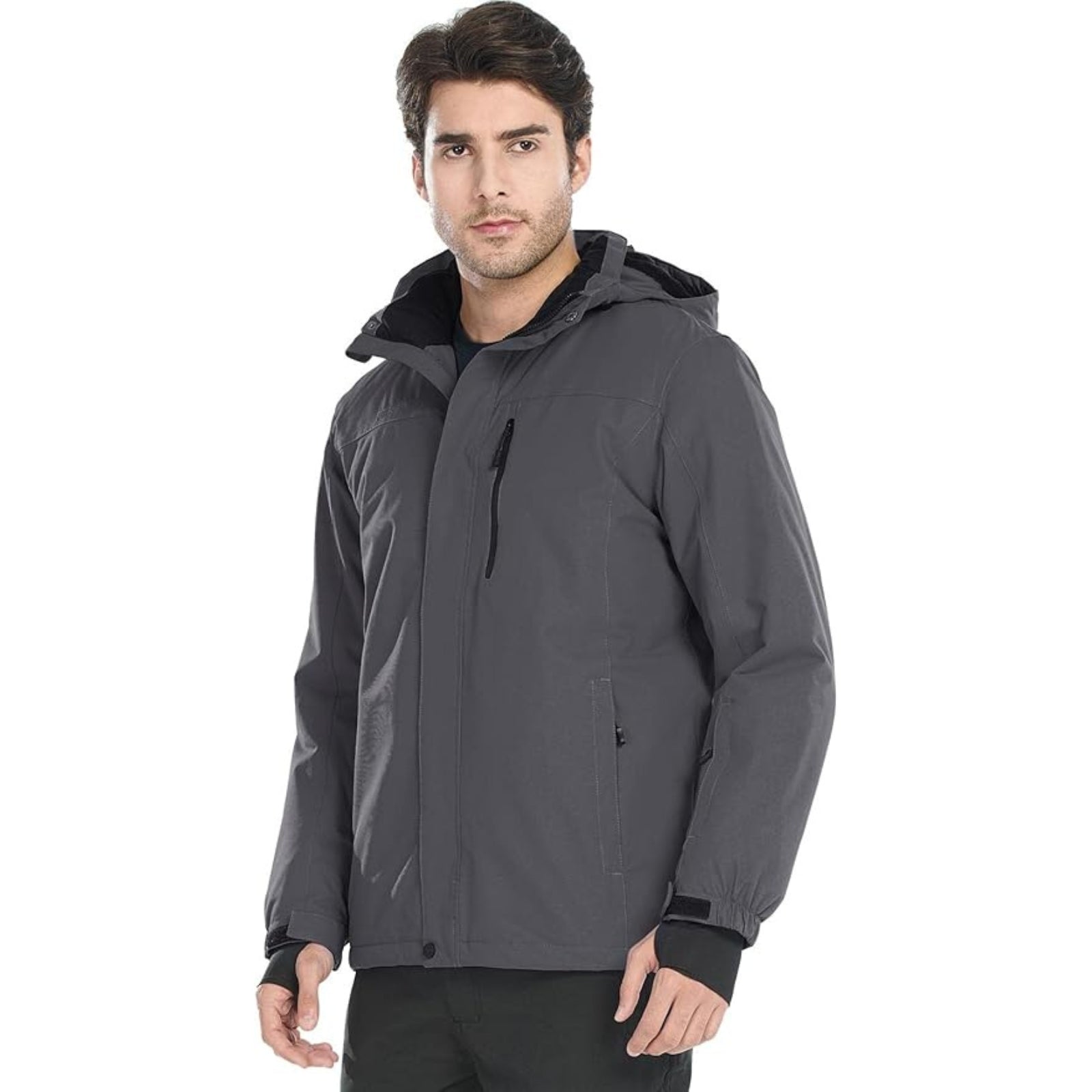 WHALE Men's Waterproof Fleece Lined Ski Jacket