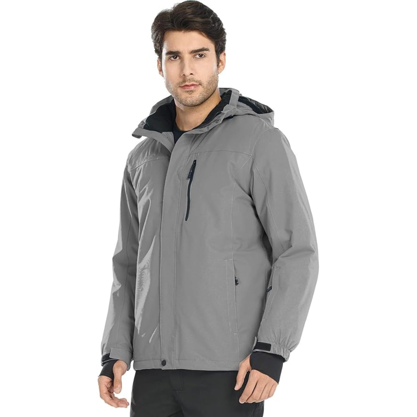 WHALE Men's Waterproof Fleece Lined Ski Jacket