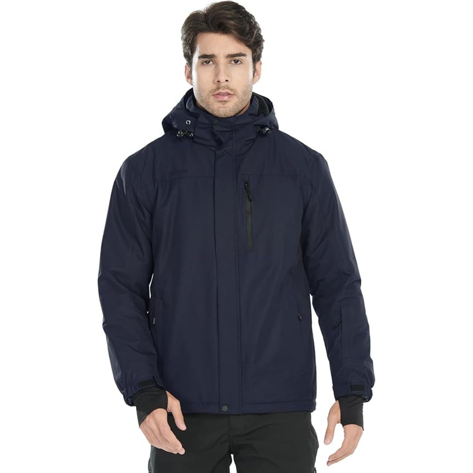 WHALE Men's Waterproof Fleece Lined Ski Jacket