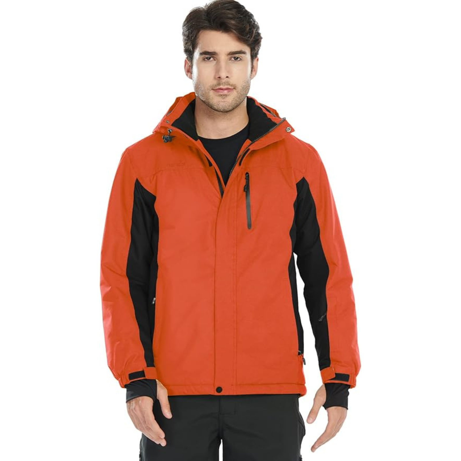 WHALE Men's Waterproof Fleece Lined Ski Jacket