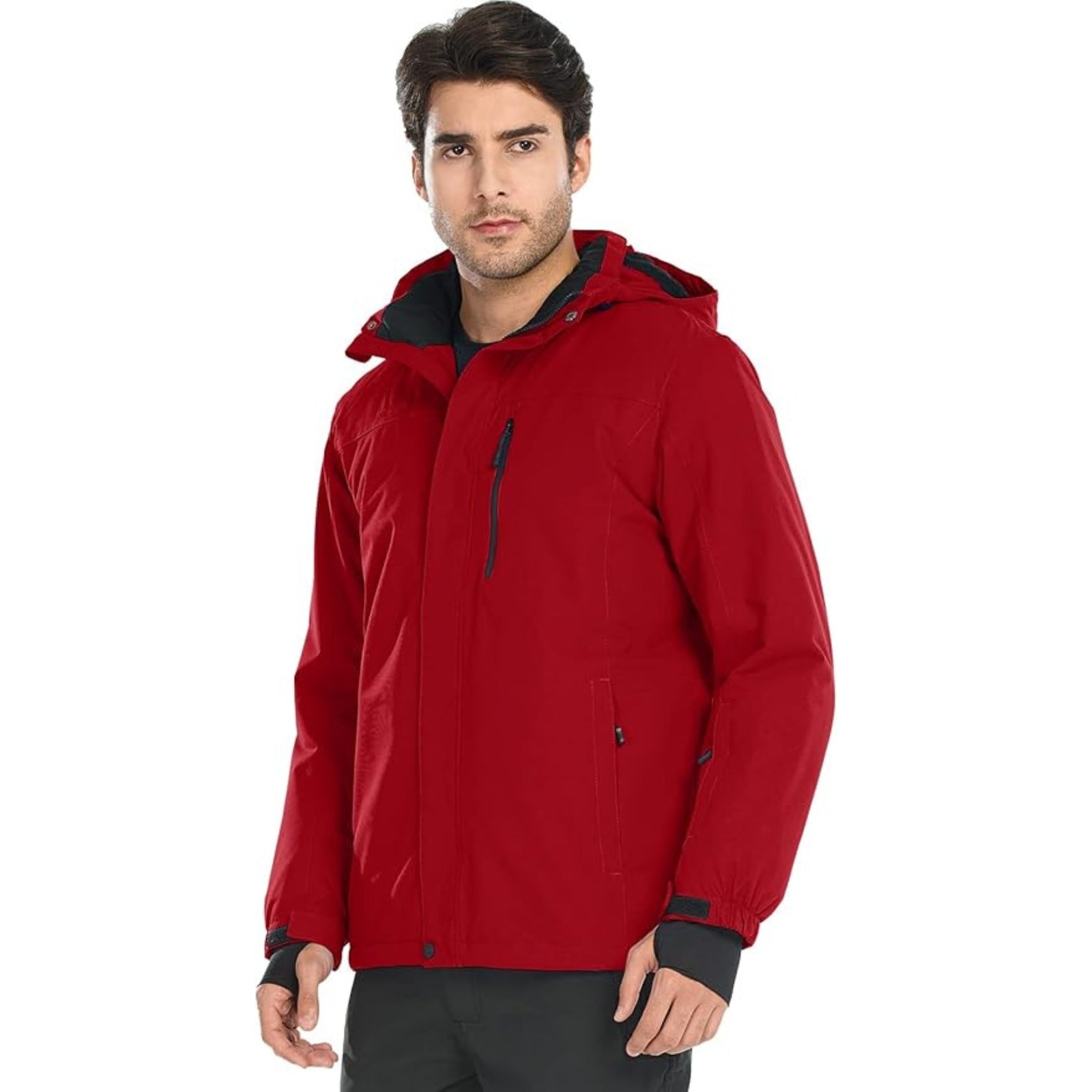 WHALE Men's Waterproof Fleece Lined Ski Jacket