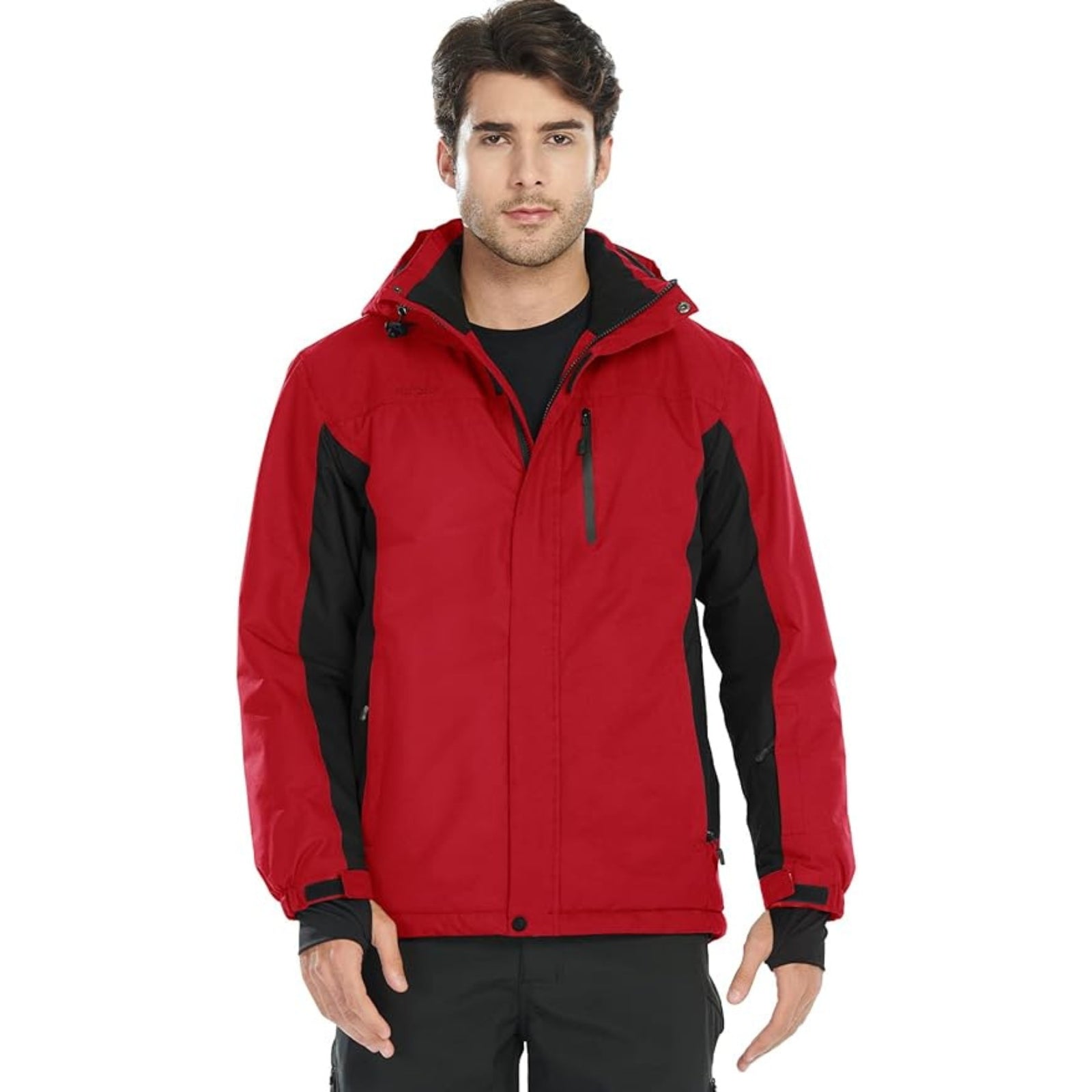 WHALE Men's Waterproof Fleece Lined Ski Jacket