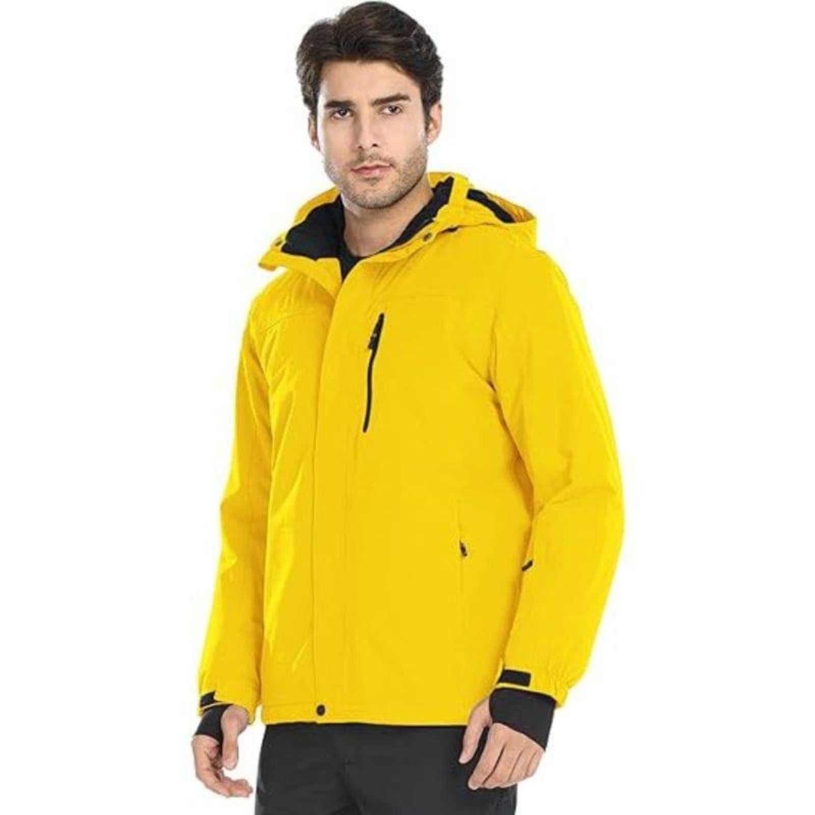 WHALE Men's Waterproof Fleece Lined Ski Jacket