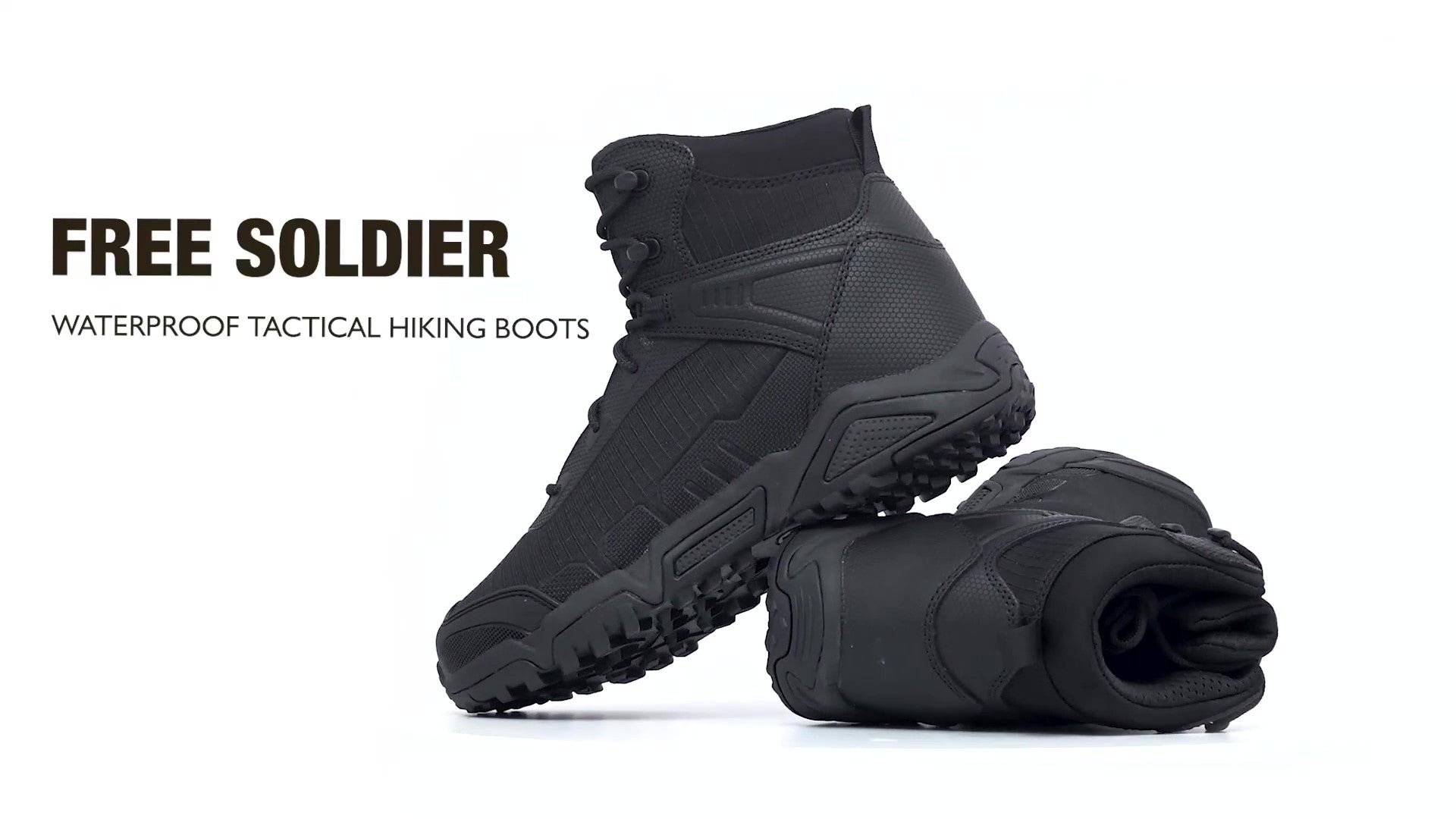 FREE SOLDIER Men's Waterproof Hiking Boots Lightweight Work Boots