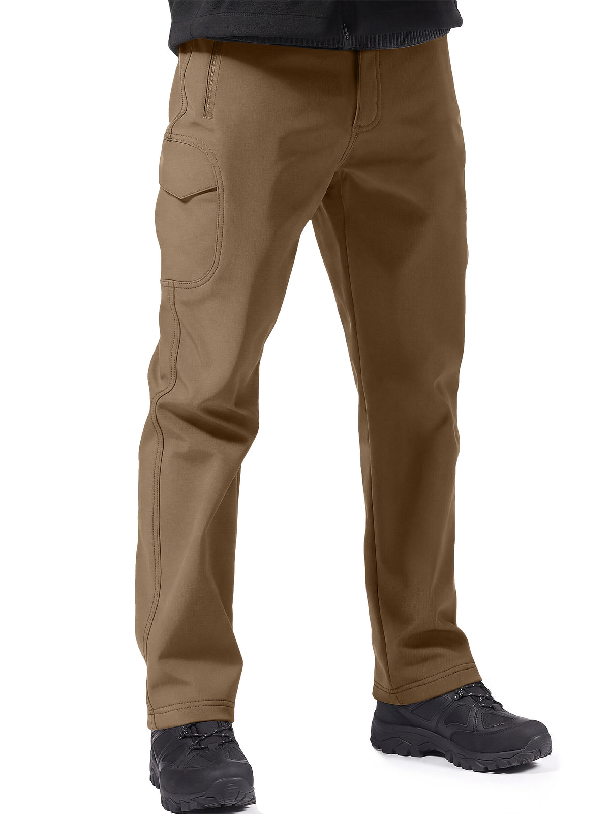 Winddichte Cargohose aus Sharkskin-Softshell-Fleece mit Futter 