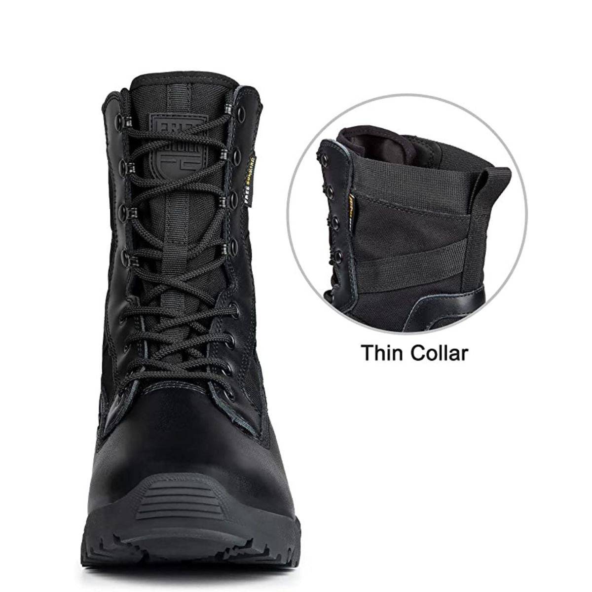 HOPPER 8" Militärische taktische Herrenstiefel aus schwarzem Leder