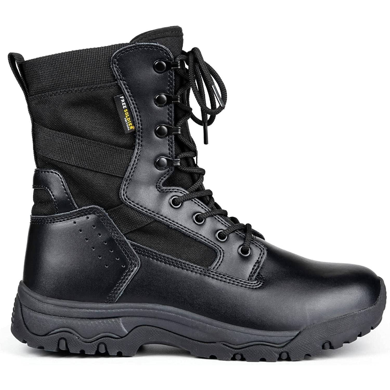 Botas tácticas militares de cuero negro HOPPER de 8" para hombre