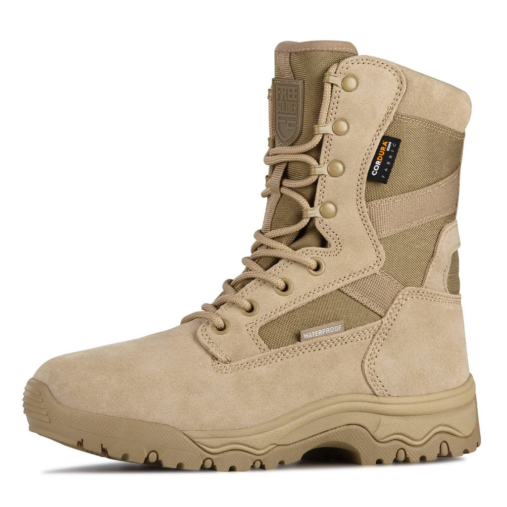 〽️Men\'s Brown Free Soldier Durable Waterproof Lightweight Tactical Work Boots 1_1_88d99d08-83ef-48f2-9da4-  main image 4