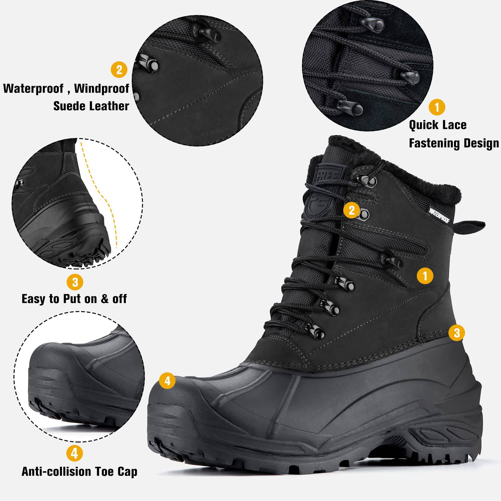 Botas de senderismo impermeables para nieve para hombre GATOR