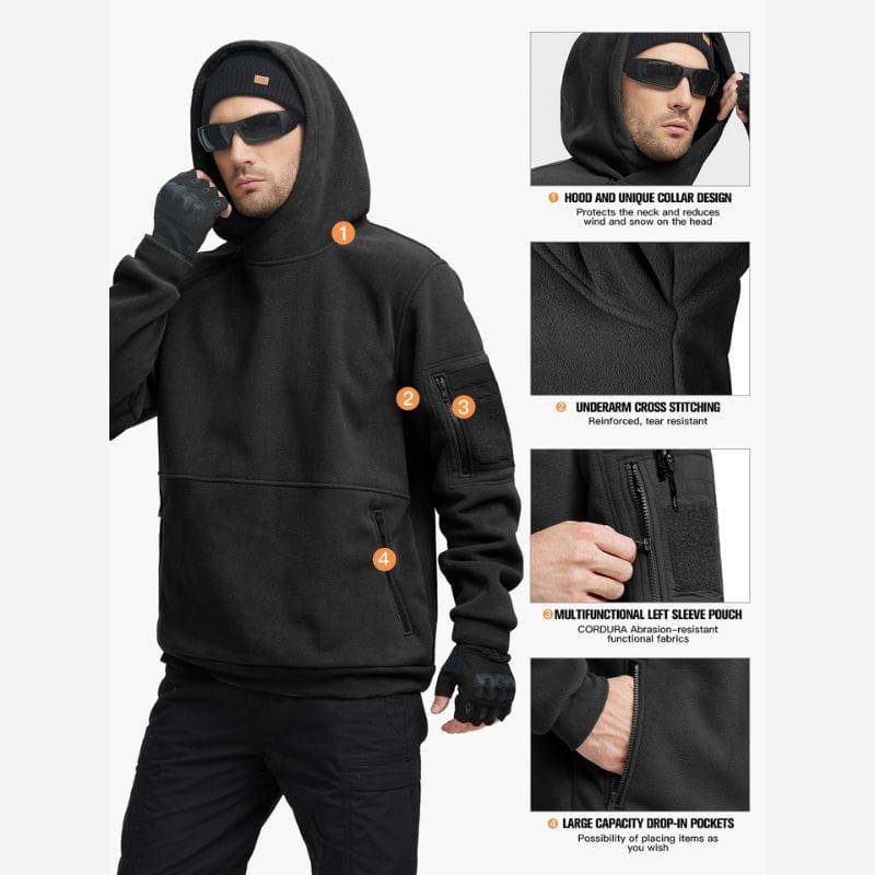 FIERCE Men's Fleece Tactical Pullover Hoodie