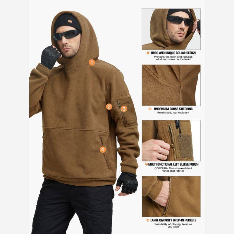 Sudadera con capucha táctica polar para hombre FIERCE