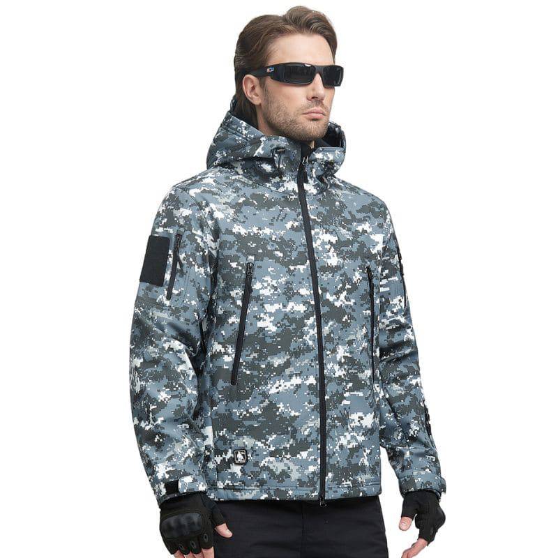 Free soldier men's outdoor waterproof soft shell hooded military tactical jacket online