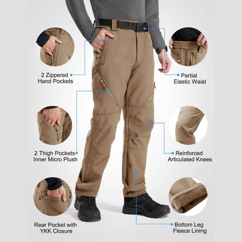 Pantalones de esquí de nieve impermeables y softshell para hombre HURRICANE