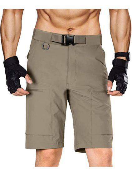 Free Soldier Men s Cargo Shorts with Belt Lightweight Breathable Quick Dry Hiking Tactical Shorts Nylon Spandex Brown 38W 10L