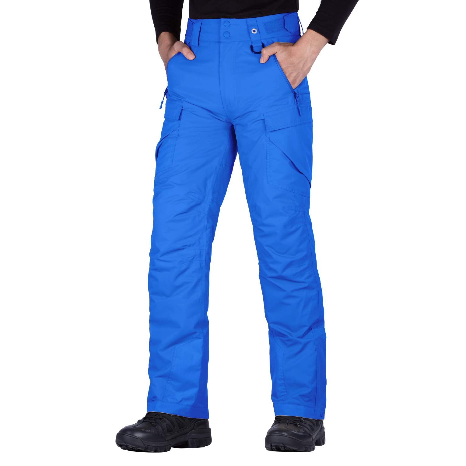 Lbq Winter Men's Waterproof Pants Outdoor Hiking Camping Fishing Sports Trousers Male Casual Soft Shell Fleece Warm Cargo Pants 5xl BLUE Thin