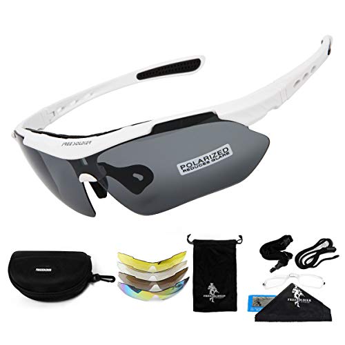 Gafas de sol Polaroid, gafas de ciclismo para hombre, gafas deportivas, gafas militares tácticas 5 en 1 para ciclismo, conducción, senderismo, pesca, actividades al aire libre