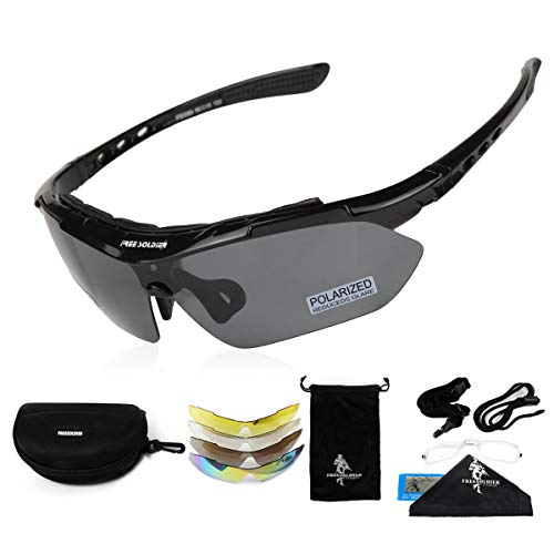 Polaroid-Sonnenbrille, Herren-Fahrradbrille, Sportbrille, 5-in-1-taktische Militärbrille für Radfahren, Fahren, Wandern, Angeln, Outdoor-Aktivitäten