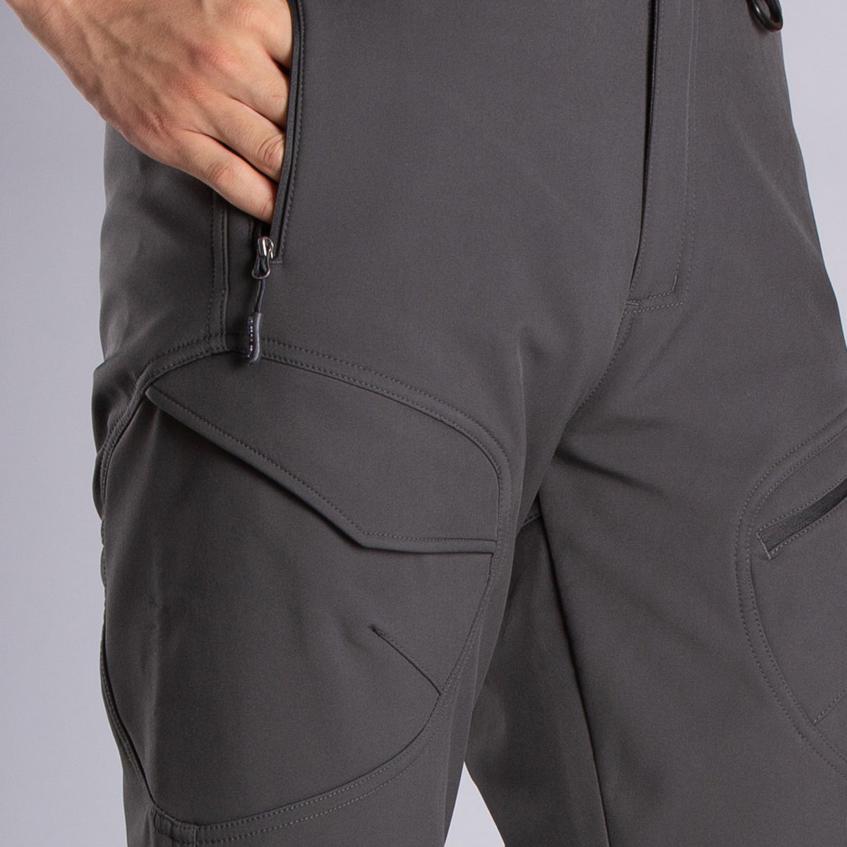 Men's Softshell Fleece Lined Cargo Pants with Belt