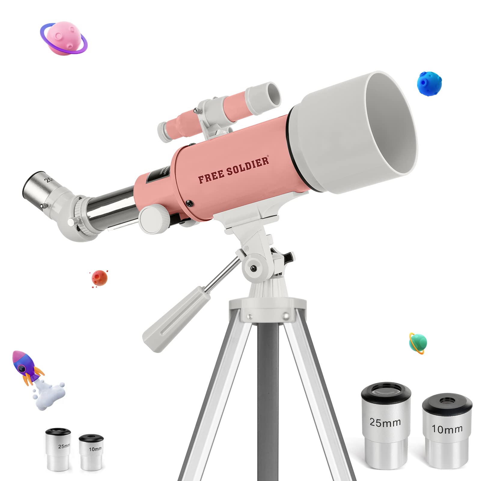 Teleskop für Kinder-Astronomie, 70 mm Öffnung, 400 mm Brennweite